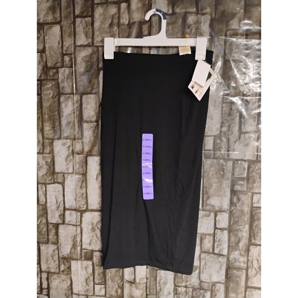 Matty M Womens Black Pull On Straight Midi Pencil Size XS